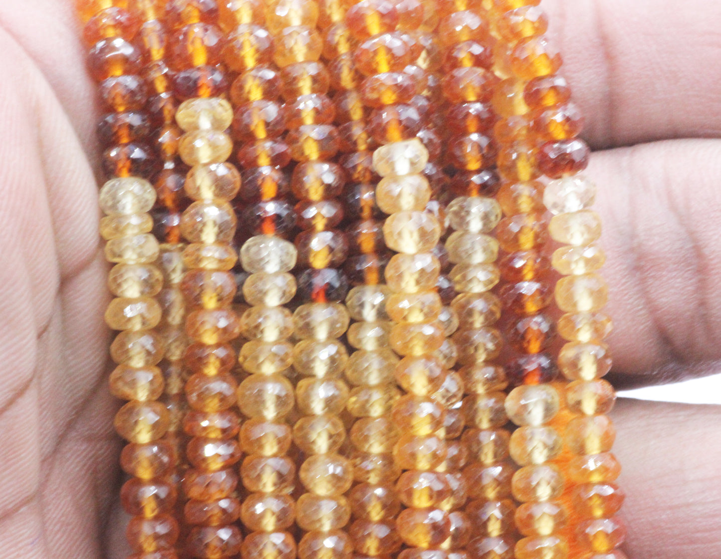 Garnet, Hessonite Garnet Faceted Roundel Beads