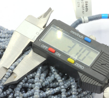 Blue Sapphire Faceted Roundel Beads