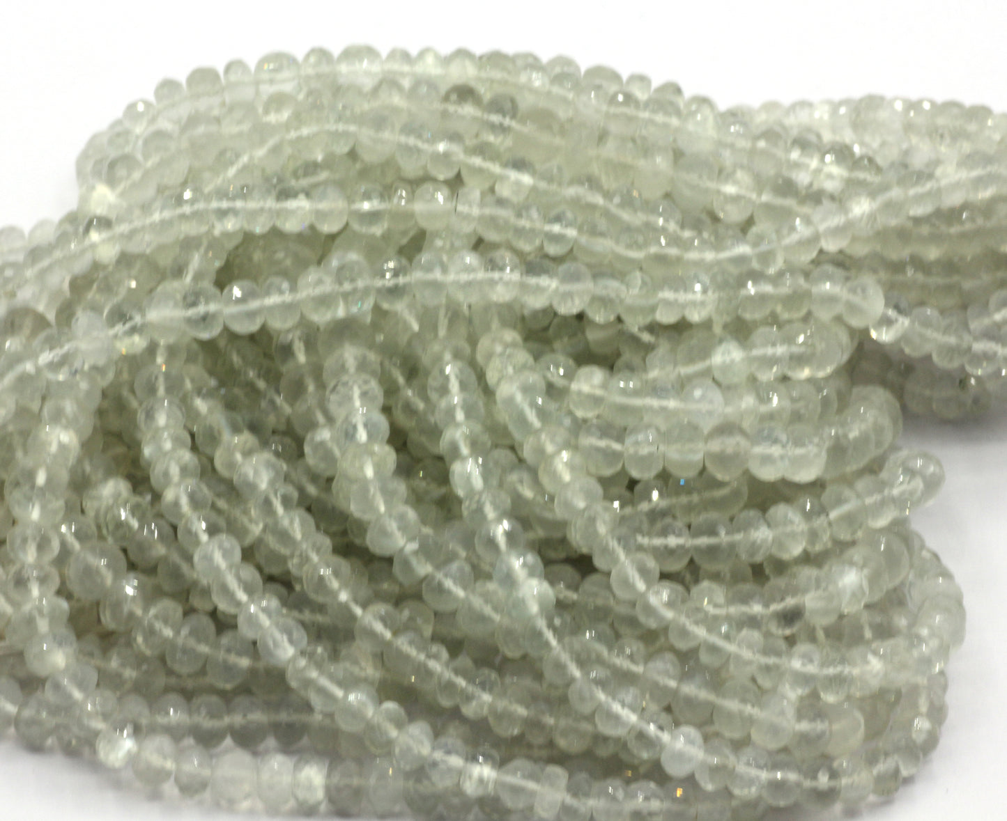 Moonstone Ceylon Faceted Roundel Beads