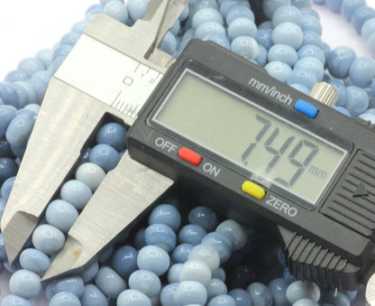 Opal, Blue Opal Smooth Roundel Beads, Natural Blue Opal