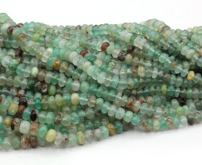 Chalcedony, Aqua Chalcedony Smooth Roundel Beads