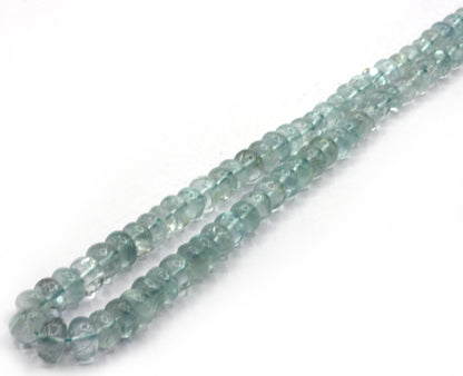 Aquamarine Smooth Roundel Beads, Natural Aquaranire