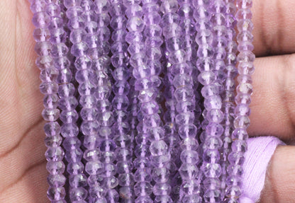 Pink Amethyst Faceted Round Beads