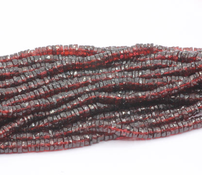Garnet Beads Faceted Heshi, Faceted Donut, Faceted Tyre
