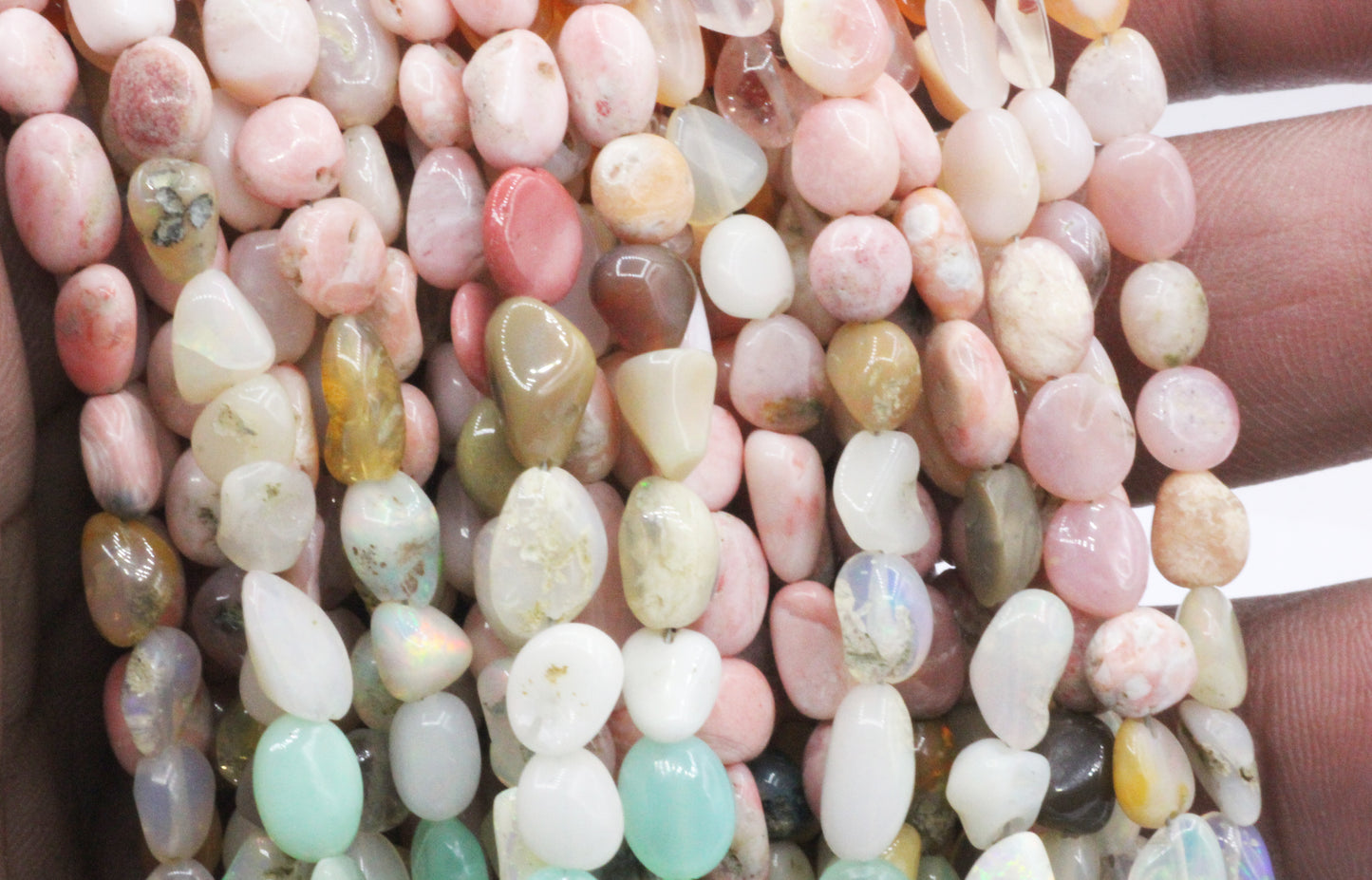 Opal, Multi Color Opal Smooth Nuggets Beads, Natural Opal
