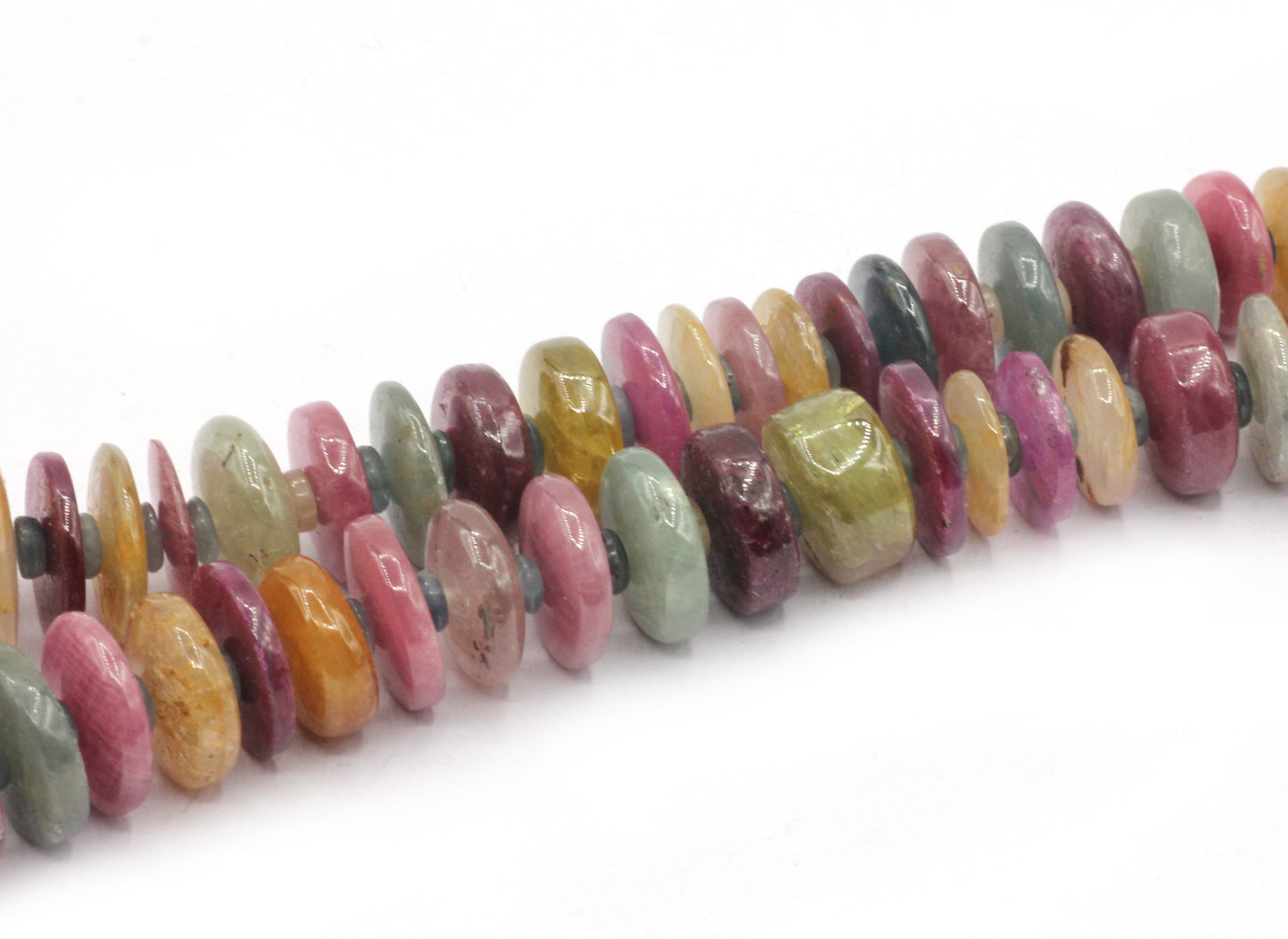 Sapphire, Multi Sapphire Smooth Heshi, Donuts, Tyre Beads