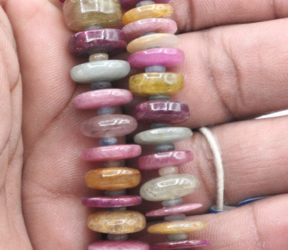 Sapphire, Multi Sapphire Smooth Heshi, Donuts, Tyre Beads