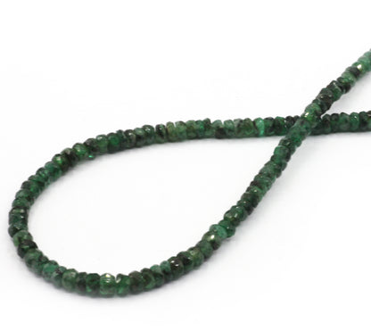 Emerald Faceted Roundel Beads