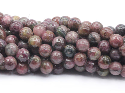 Pink Tourmaline Smooth Round Beads, Natural, 9-12 mm Graduated Size