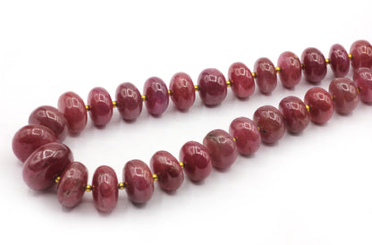 Ruby Smooth Roundel Beads, Natural Ruby