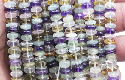 Multi Gemstone Smooth Roundel Beads