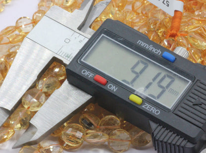 Citrine Faceted Coin Beads