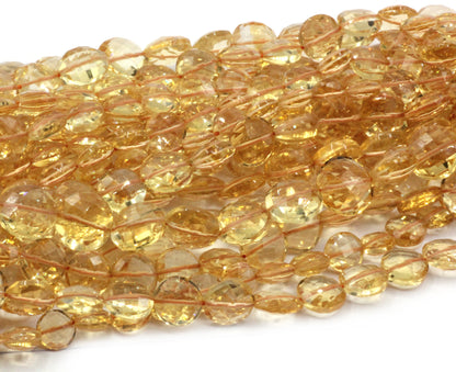 Citrine Faceted Coin Beads