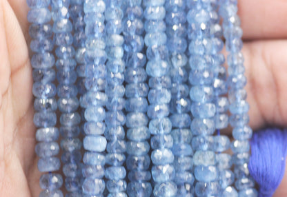 Aquamarine fac round Beads,Faceted Beads