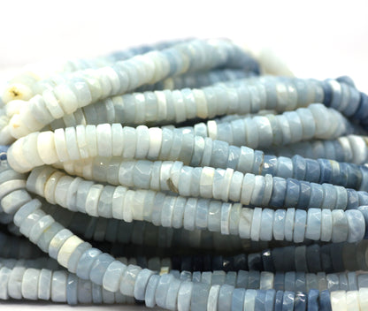 Blue Opal Faceted Wheel Beads,Faceted Beads