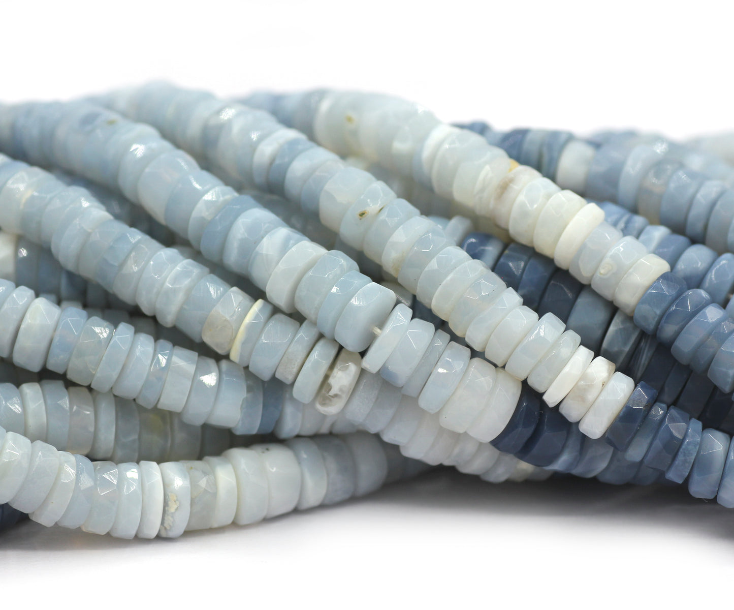 Blue Opal Faceted Wheel Beads,Faceted Beads