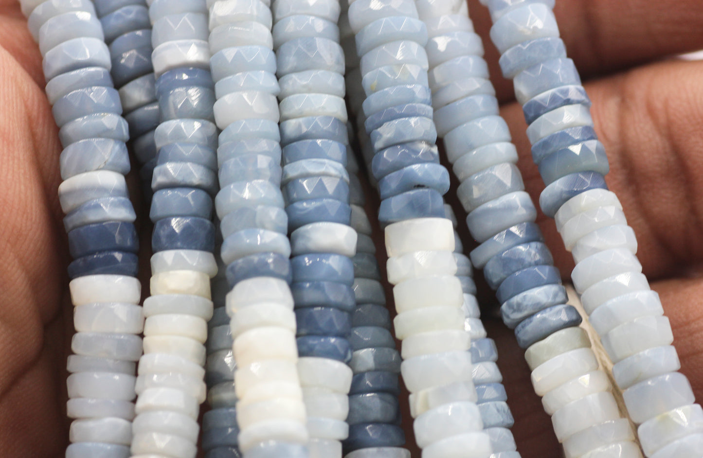 Blue Opal Faceted Wheel Beads,Faceted Beads