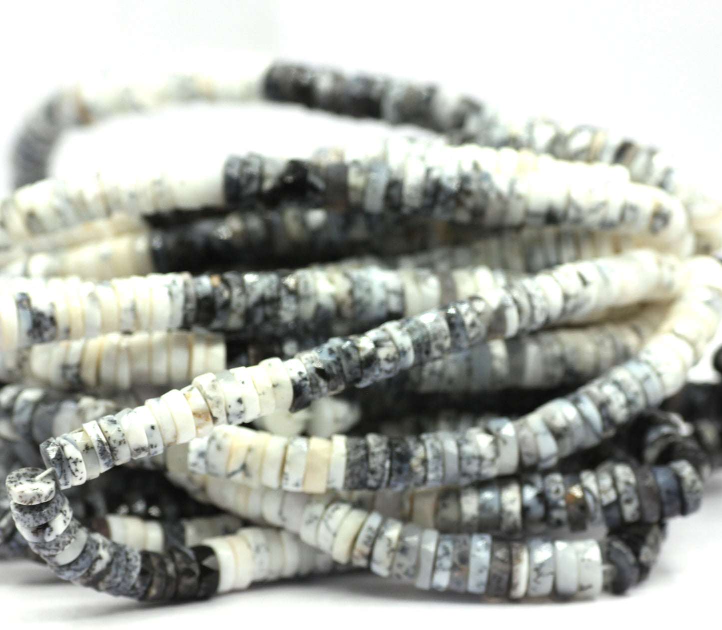 Dendrite opal Faceted Wheel Beads,Faceted Beads