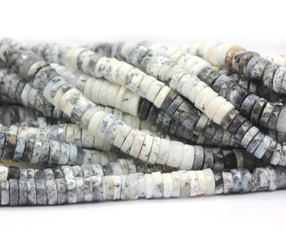 Dendrite opal Faceted Wheel Beads,Faceted Beads