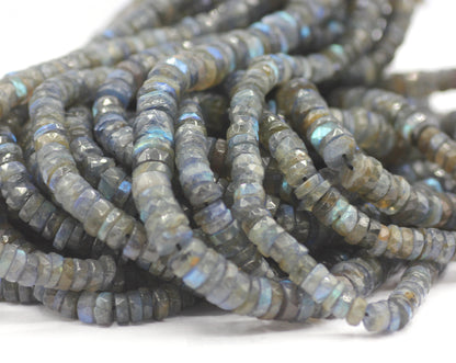 Labradorite Faceted Wheel Beads,Faceted Beads