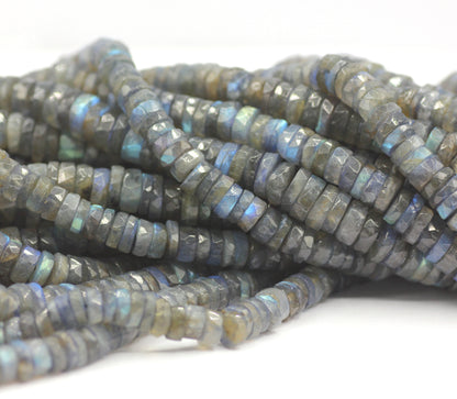 Labradorite Faceted Wheel Beads,Faceted Beads