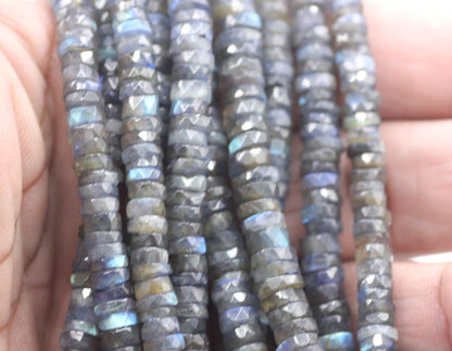 Labradorite Faceted Wheel Beads,Faceted Beads