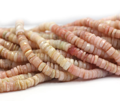 Pink opal Faceted Wheel Beads,Faceted Beads