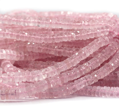 Rose Quartz Faceted Wheel Beads,Faceted Beads