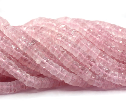 Rose Quartz Faceted Wheel Beads,Faceted Beads
