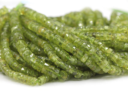 Peridot Faceted Wheel Beads,Faceted Beads