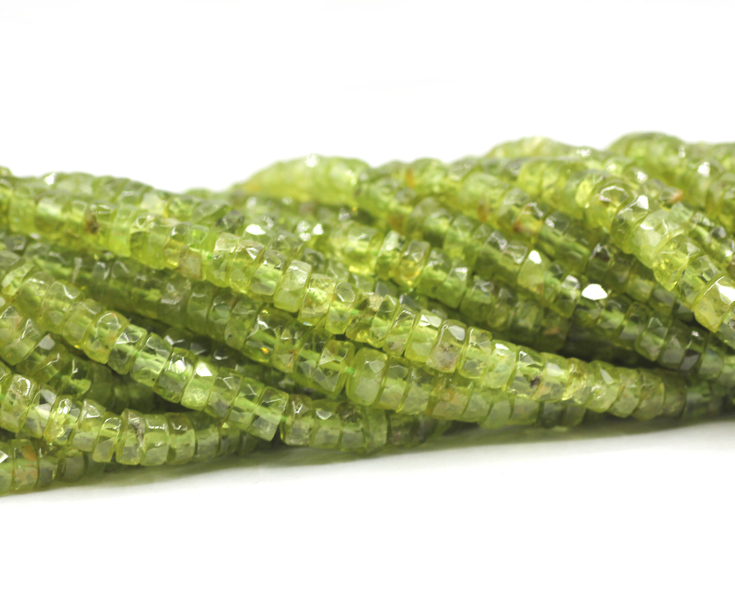 Peridot Faceted Wheel Beads,Faceted Beads