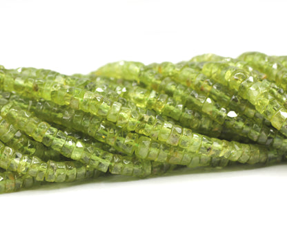 Peridot Faceted Wheel Beads,Faceted Beads