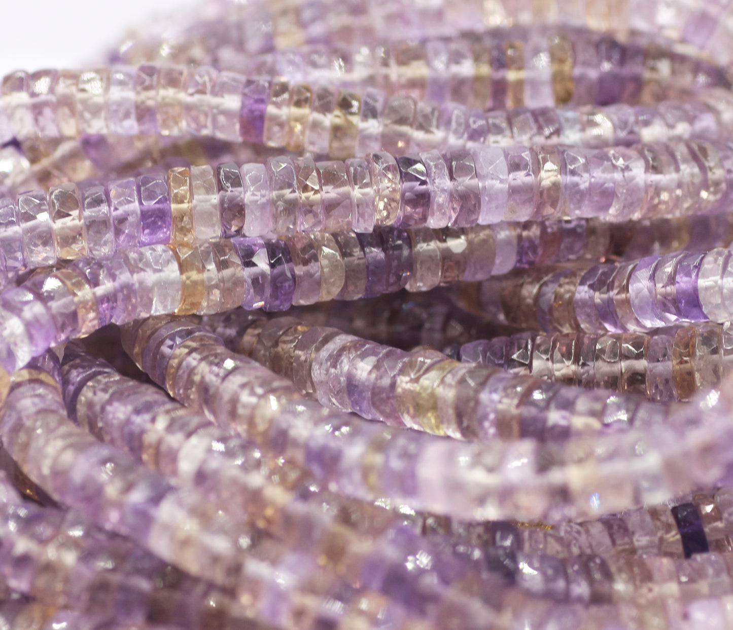 Ametrine Fac Wheel Beads,Faceted Beads