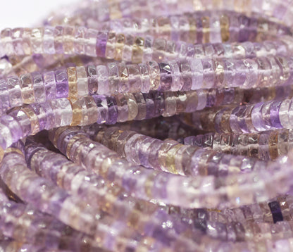 Ametrine Fac Wheel Beads,Faceted Beads