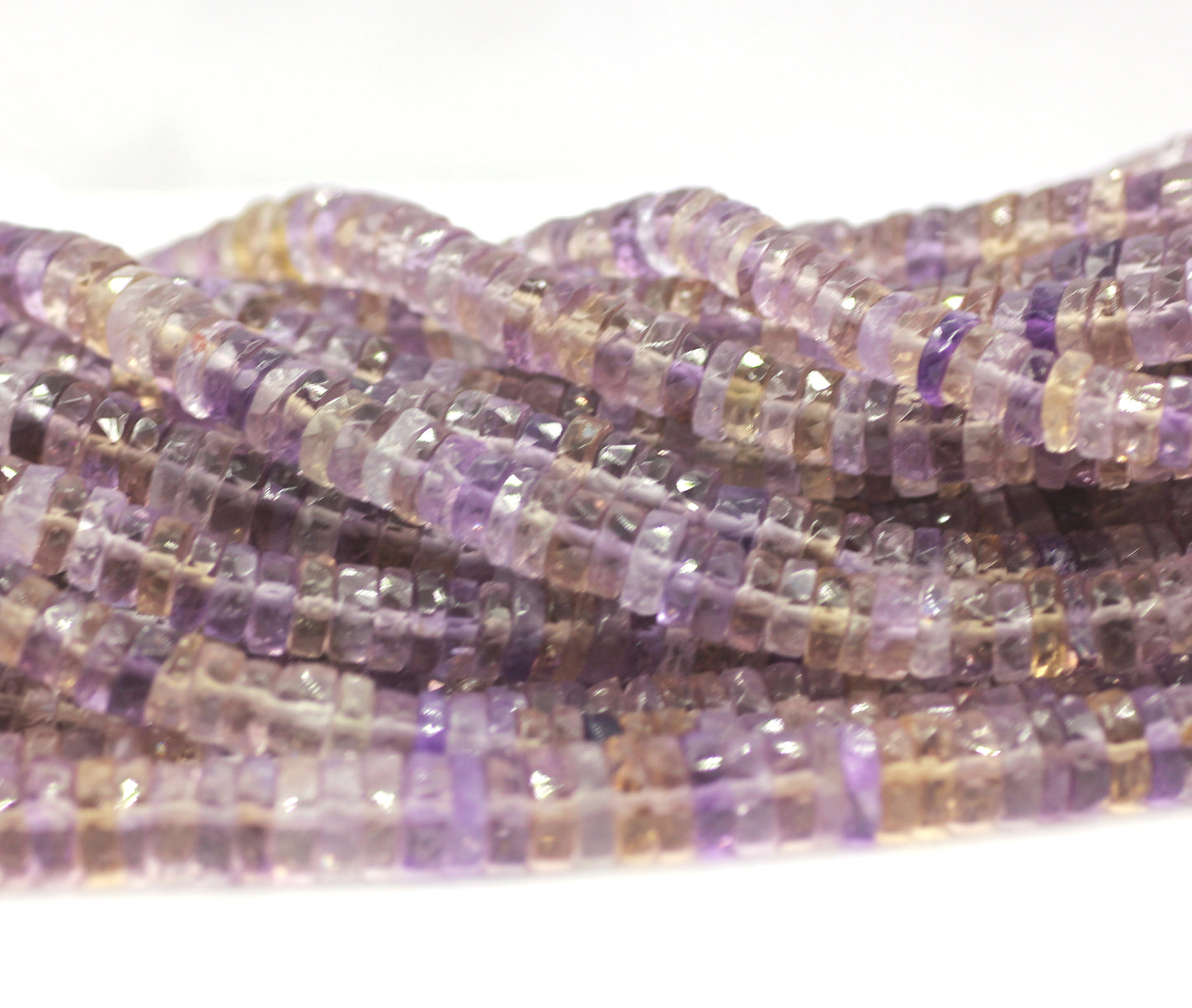 Ametrine Fac Wheel Beads,Faceted Beads