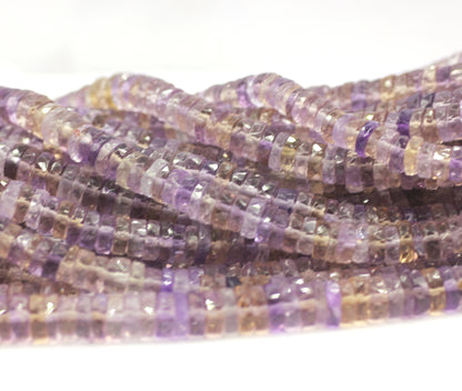 Ametrine Fac Wheel Beads,Faceted Beads