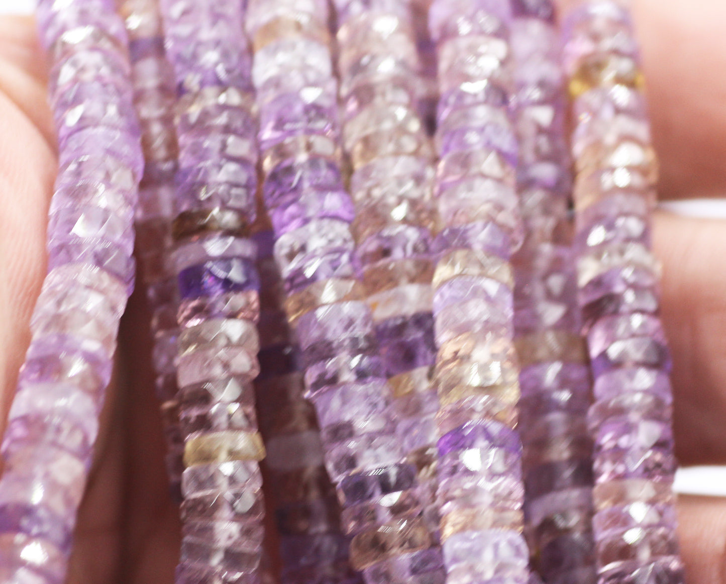 Ametrine Fac Wheel Beads,Faceted Beads