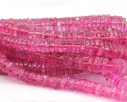 Pink Topaz Smooth Wheel Beads,Smooth Beads