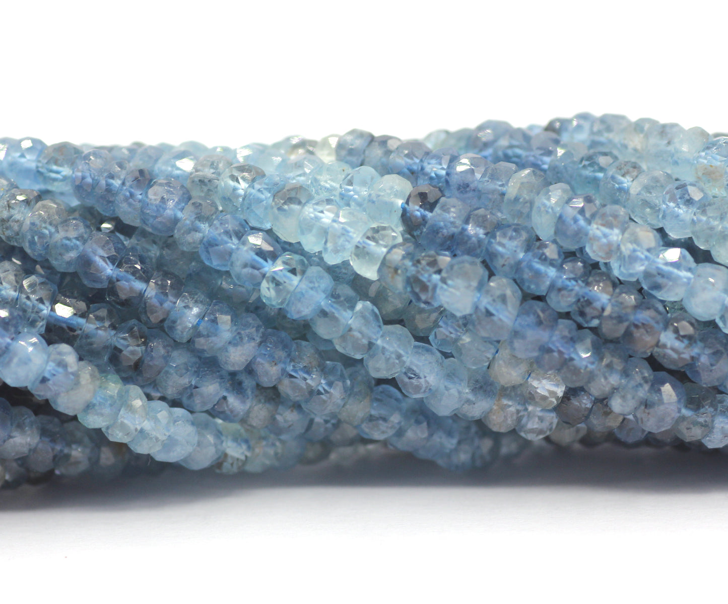 Aquamarine Beads Faceted Rondelle ,Natural Aqumarine