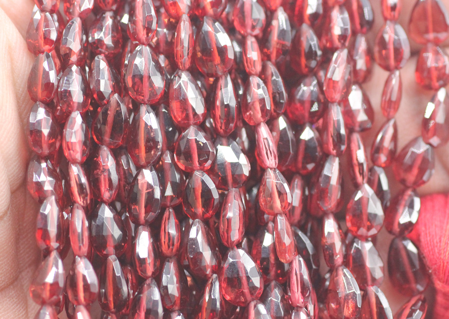 Garnet Faceted Drop Beads,Faceted Beads