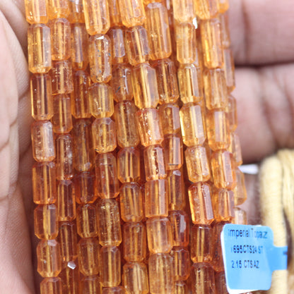 Imperial Topaz Tube Beads,Fac Beads