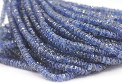 Blue Kyanite Faceted Wheel Beads,Faceted Beads