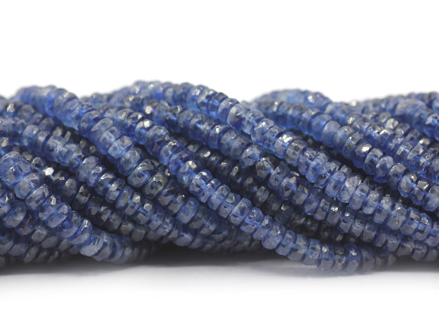 Blue Kyanite Faceted Wheel Beads,Faceted Beads