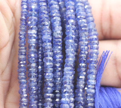 Blue Kyanite Faceted Wheel Beads,Faceted Beads
