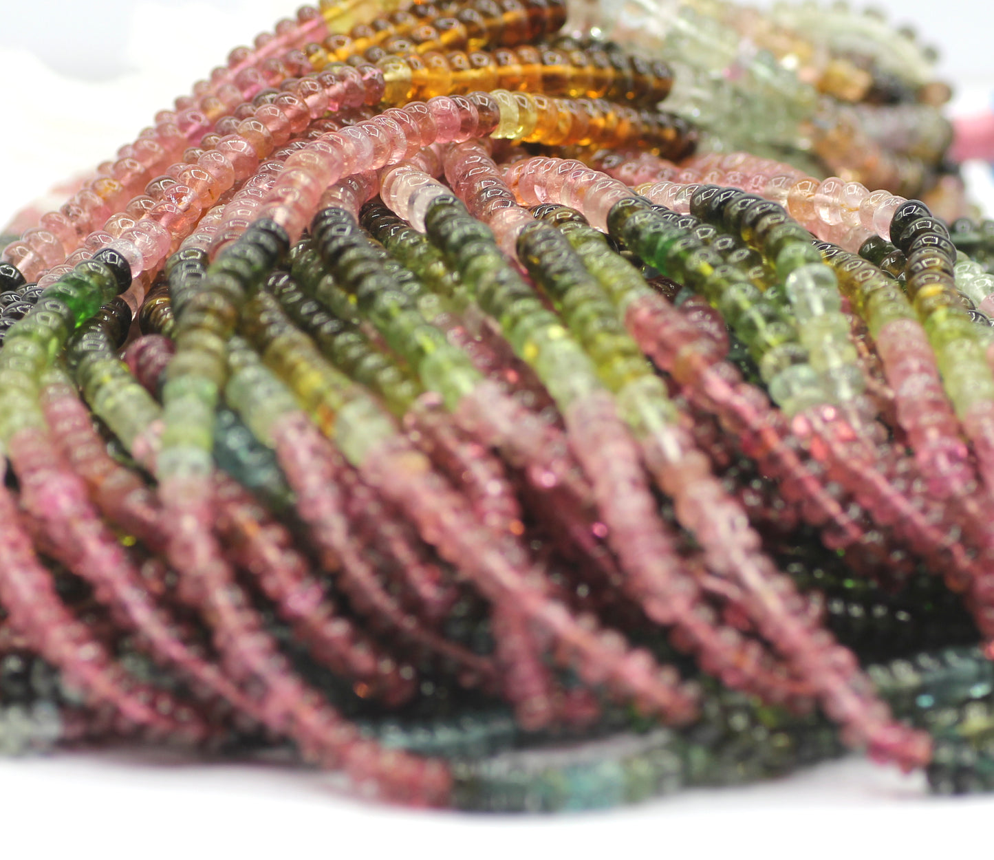 Tourmaline Smooth Beads Rondelle , Rondelle Smooth Beads