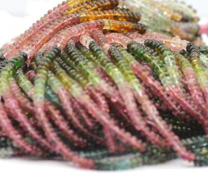 Tourmaline Smooth Beads Rondelle , Rondelle Smooth Beads