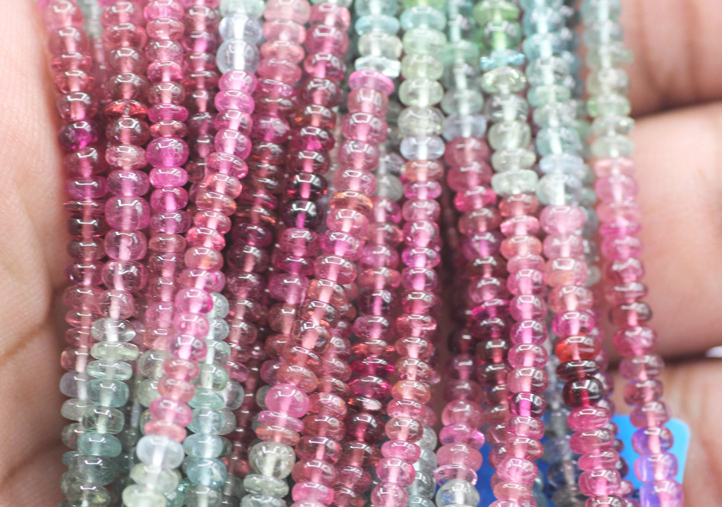 Tourmaline Smooth Beads Rondelle , Rondelle Smooth Beads