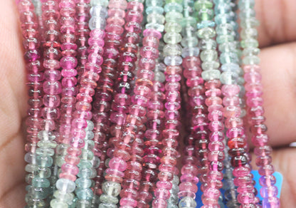 Tourmaline Smooth Beads Rondelle , Rondelle Smooth Beads