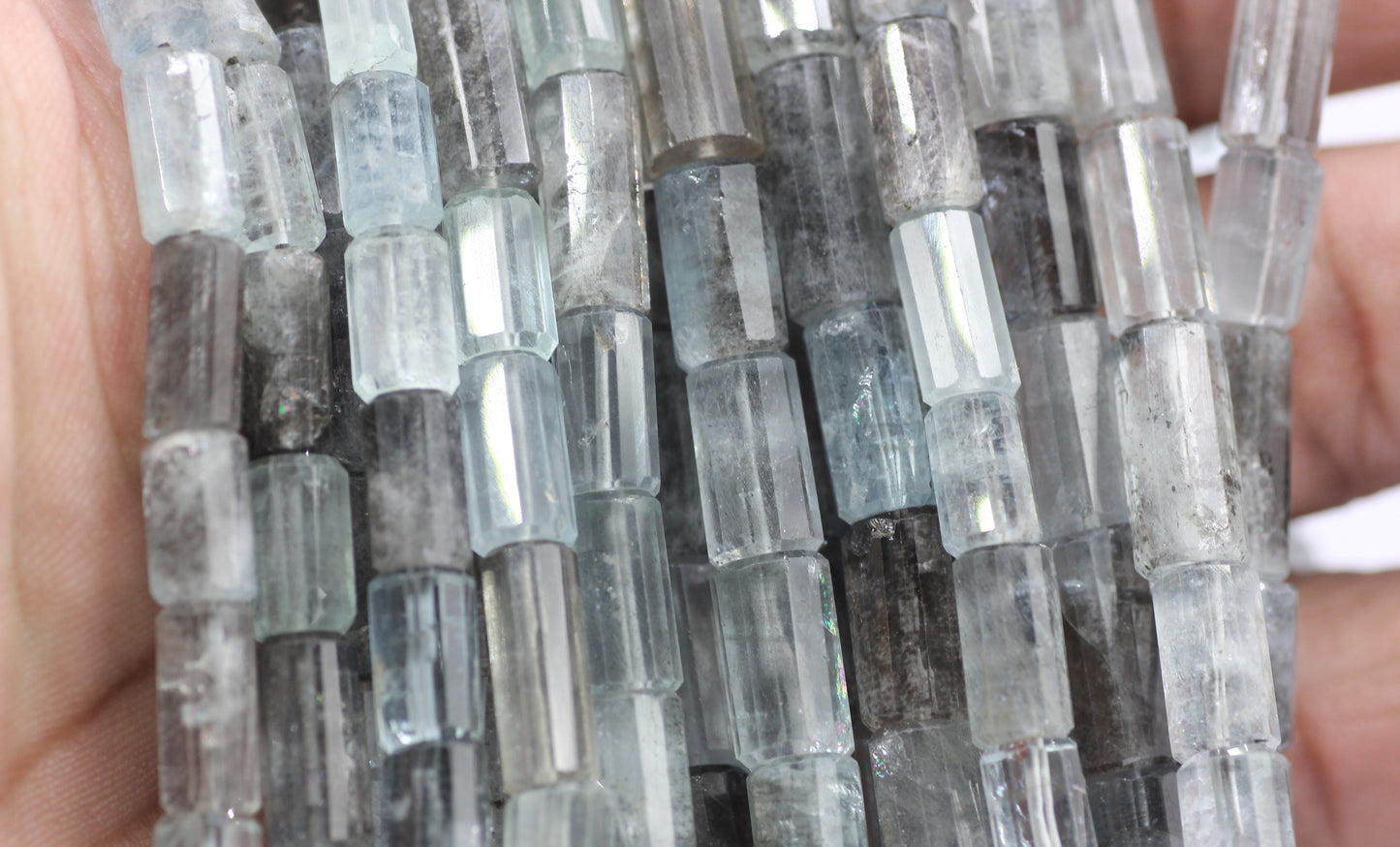 Mos Aquamarine Faceted Tube Beads,Faceted Beads