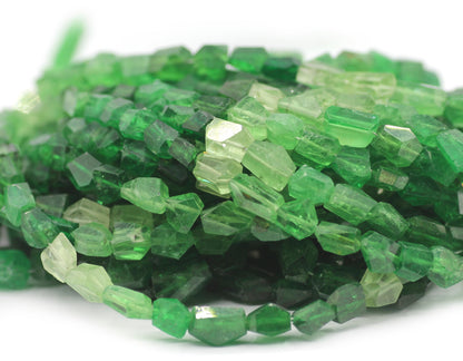 Tsavorite Faceted Nuggets Beads,Faceted Beads